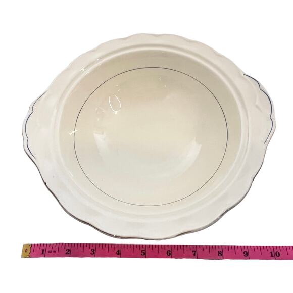 VTG Grindley Creampetal VEGETABLE BOWL 10" Serving Dish Handles Cream Gold Rim - Picture 5 of 6